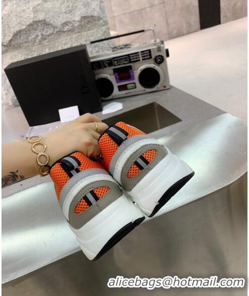 Buy Discount Dior B22 Sneaker in Calfskin And Technical Mesh CD1325 Grey/Orange/Black 2020