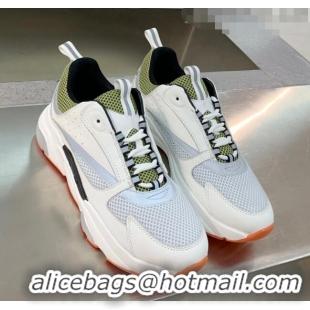 Duplicate Dior B22 Sneaker in Calfskin And Technical Mesh CD1329 White/Olive 2020