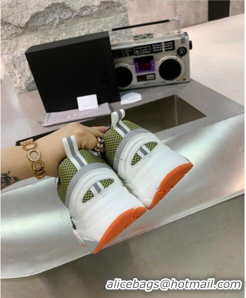 Duplicate Dior B22 Sneaker in Calfskin And Technical Mesh CD1329 White/Olive 2020