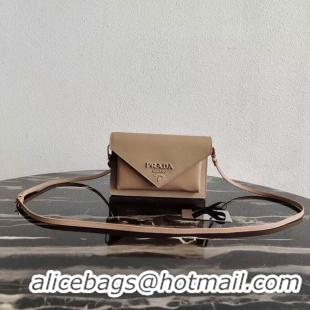 Practical Prada Saffiano leather mini-bag 1BP020 apricot