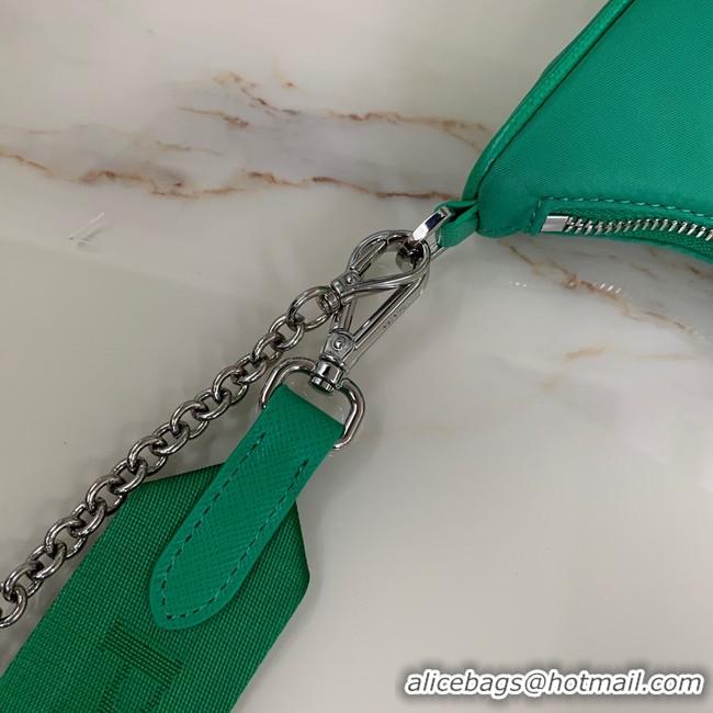 Stylish Prada Re-Edition 2005 nylon shoulder bag 1BH204 green