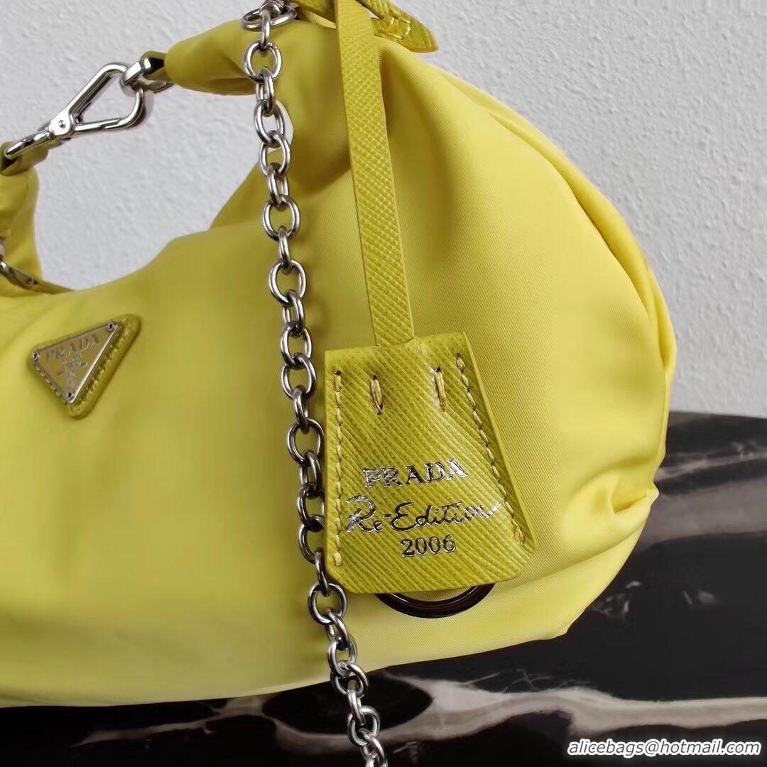 Low Price Prada Re-Edition 2005 nylon shoulder bag 1BH172 yellow