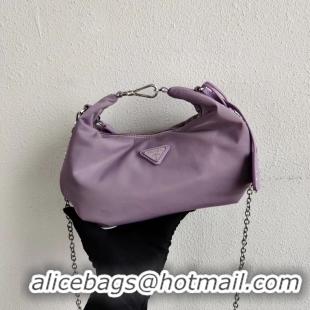 Luxury Prada Re-Edition 2005 nylon shoulder bag 1BH172 lilac