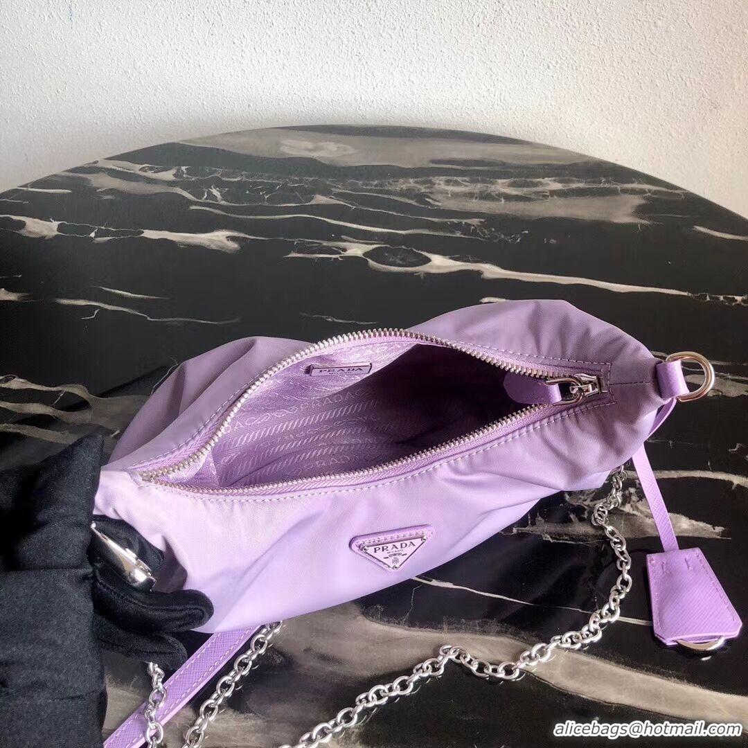 Luxury Prada Re-Edition 2005 nylon shoulder bag 1BH172 lilac