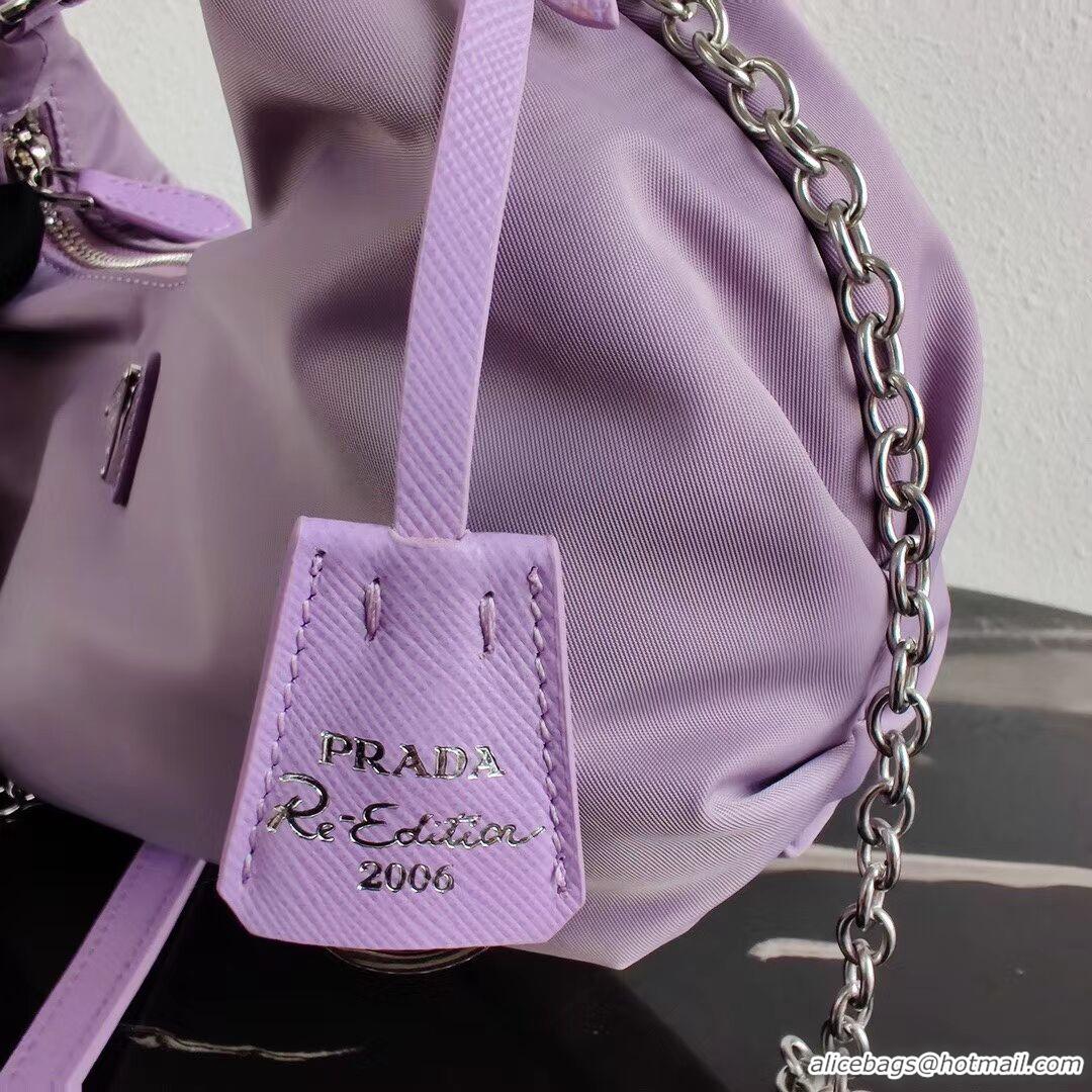 Luxury Prada Re-Edition 2005 nylon shoulder bag 1BH172 lilac