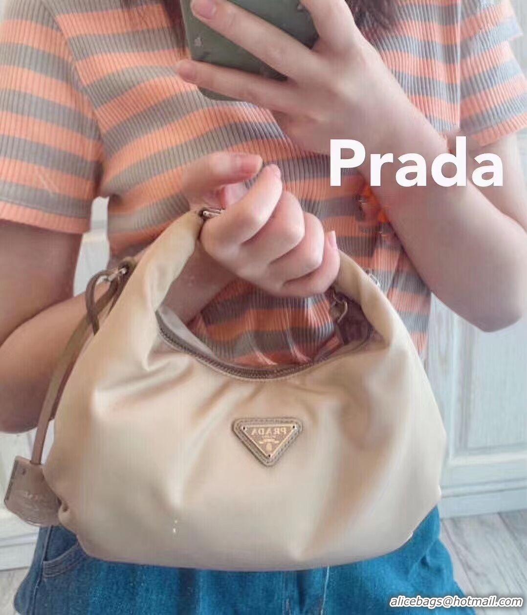 Stylish Prada Re-Edition 2005 nylon shoulder bag 1BH172 apricot