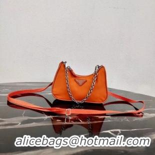 1:1 aaaaa Prada Re-Edition nylon mini shoulder bag 1TT122 orange