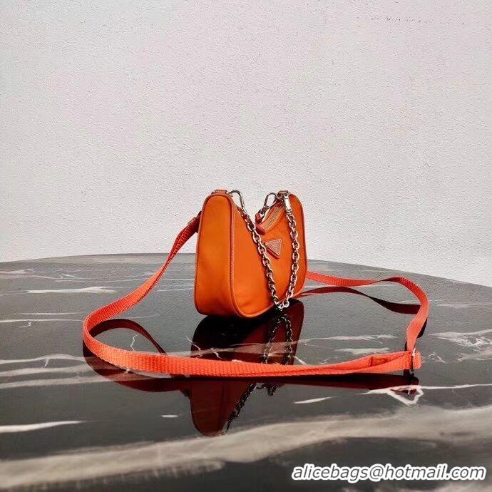 1:1 aaaaa Prada Re-Edition nylon mini shoulder bag 1TT122 orange