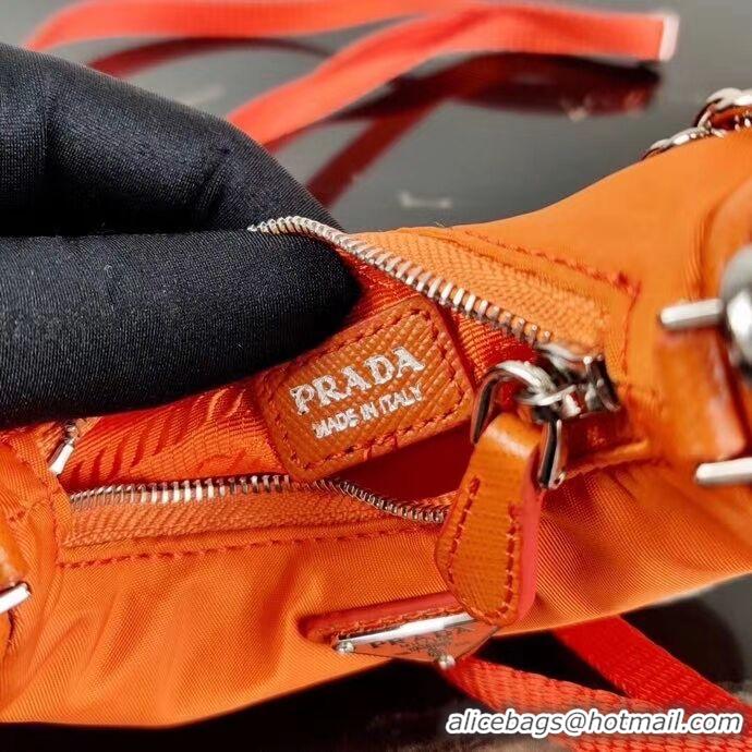 1:1 aaaaa Prada Re-Edition nylon mini shoulder bag 1TT122 orange