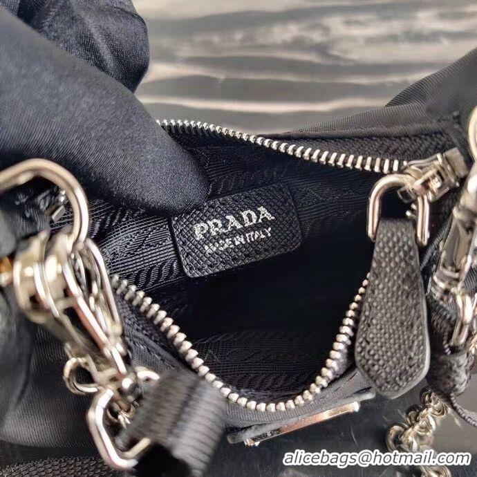 Good Looking Prada Re-Edition nylon mini shoulder bag 1TT122 black