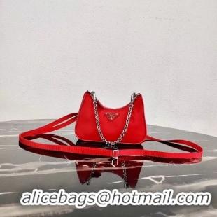 Sumptuous Prada Re-Edition nylon mini shoulder bag 1TT122 red