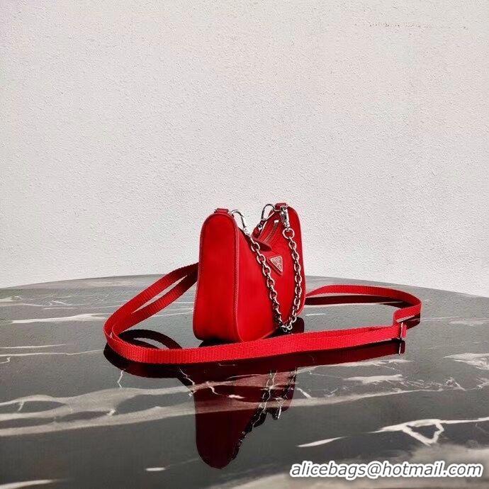 Sumptuous Prada Re-Edition nylon mini shoulder bag 1TT122 red