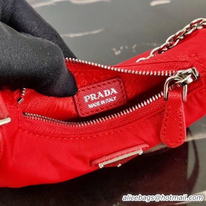 Sumptuous Prada Re-Edition nylon mini shoulder bag 1TT122 red