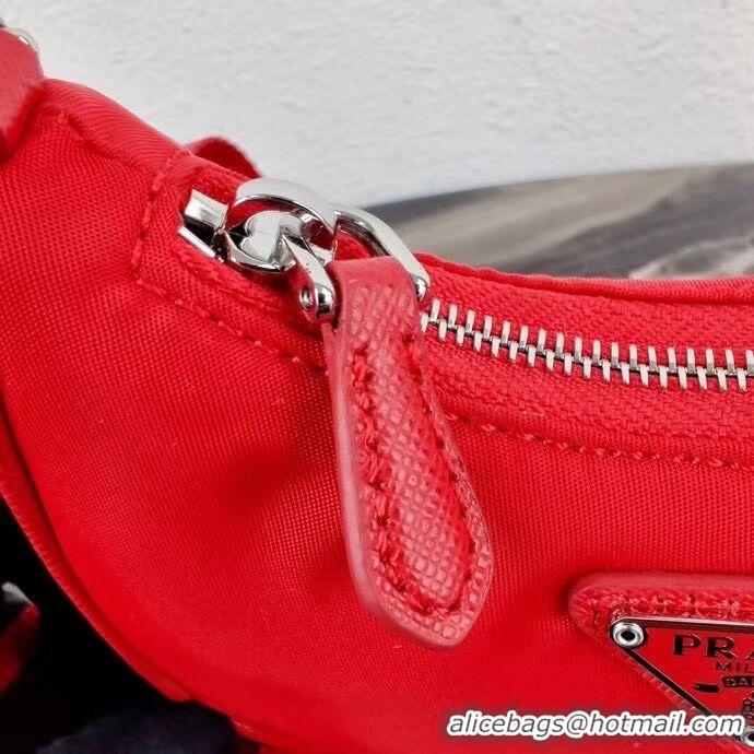 Sumptuous Prada Re-Edition nylon mini shoulder bag 1TT122 red