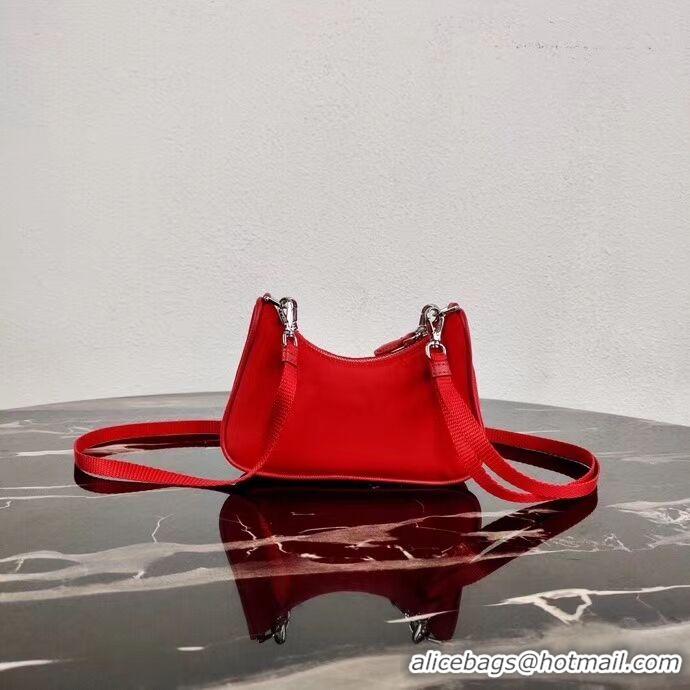 Sumptuous Prada Re-Edition nylon mini shoulder bag 1TT122 red