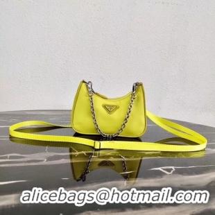 Best Price Prada Re-Edition nylon mini shoulder bag 1TT122 yellow