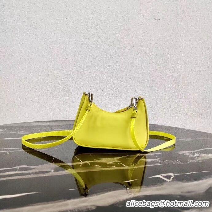 Best Price Prada Re-Edition nylon mini shoulder bag 1TT122 yellow