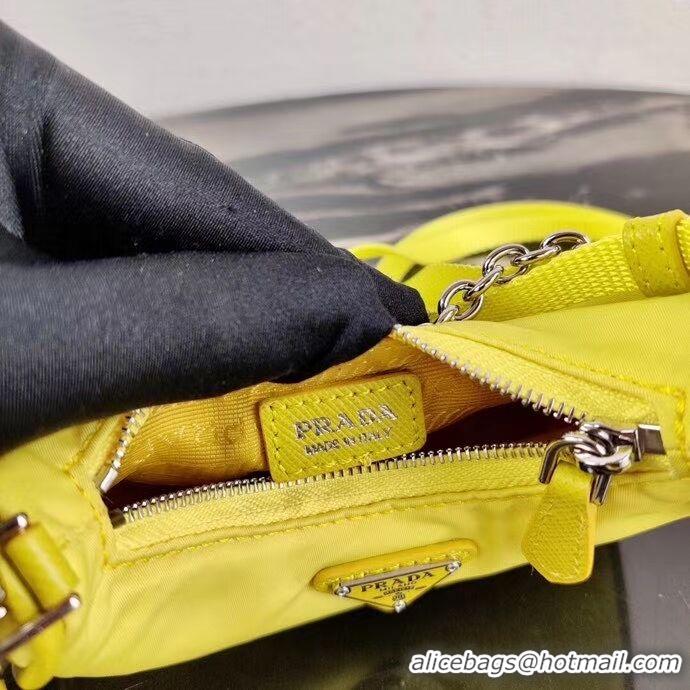 Best Price Prada Re-Edition nylon mini shoulder bag 1TT122 yellow