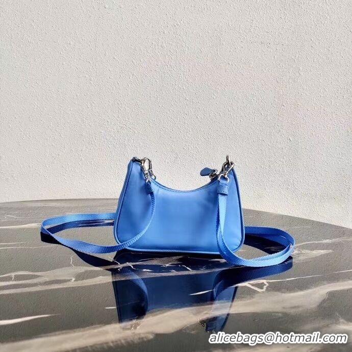 Good Quality Prada Re-Edition nylon mini shoulder bag 1TT122 blue