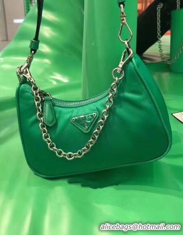 Pretty Style Prada Re-Edition nylon mini shoulder bag 1TT122 green