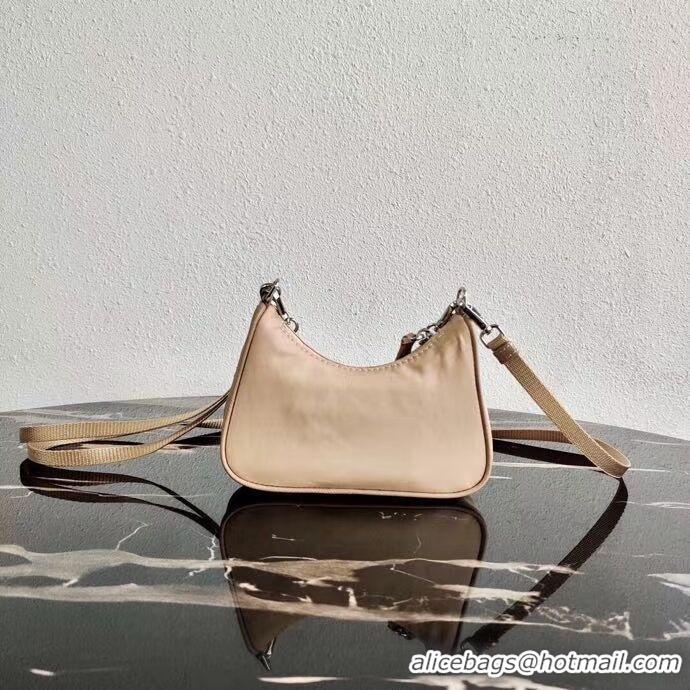 Top Design Prada Re-Edition nylon mini shoulder bag 1TT122  apricot