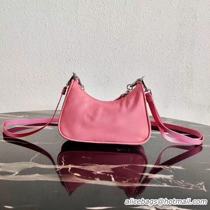 Fashion Luxury Prada Re-Edition nylon mini shoulder bag 1TT122 pink