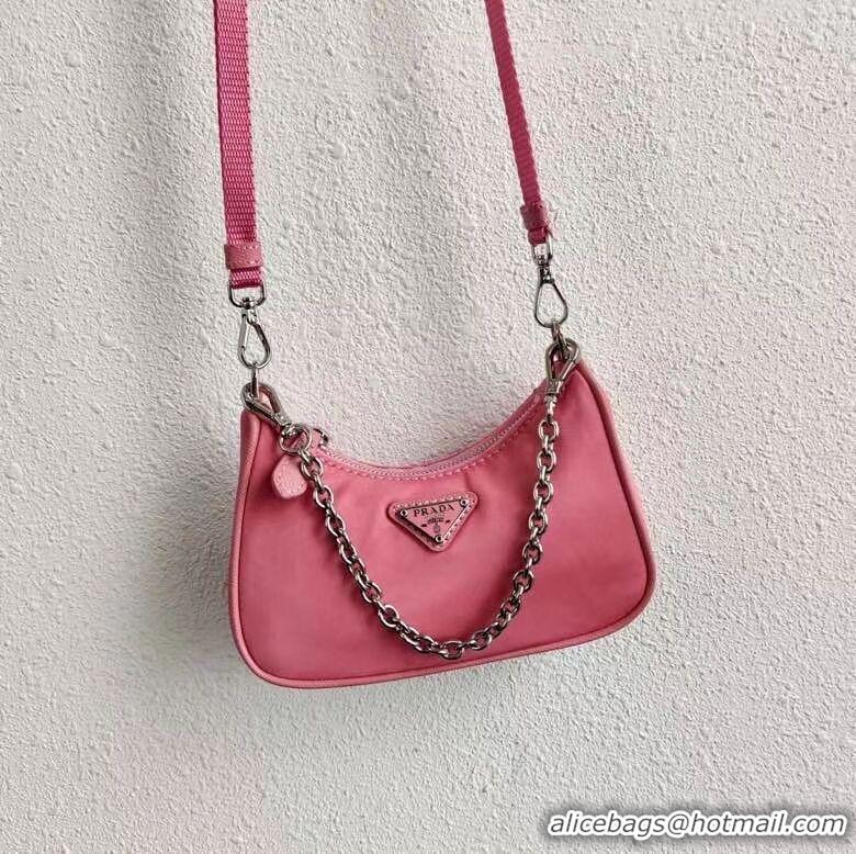 Fashion Luxury Prada Re-Edition nylon mini shoulder bag 1TT122 pink