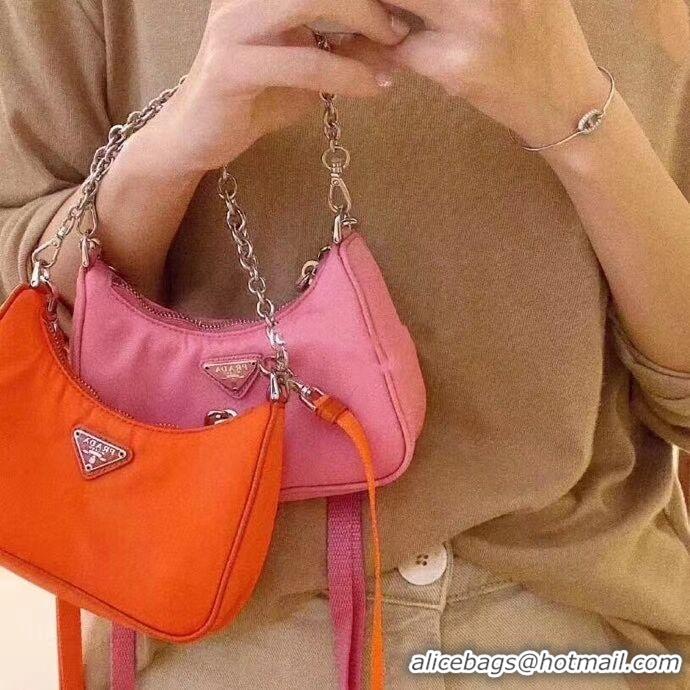 Fashion Luxury Prada Re-Edition nylon mini shoulder bag 1TT122 pink