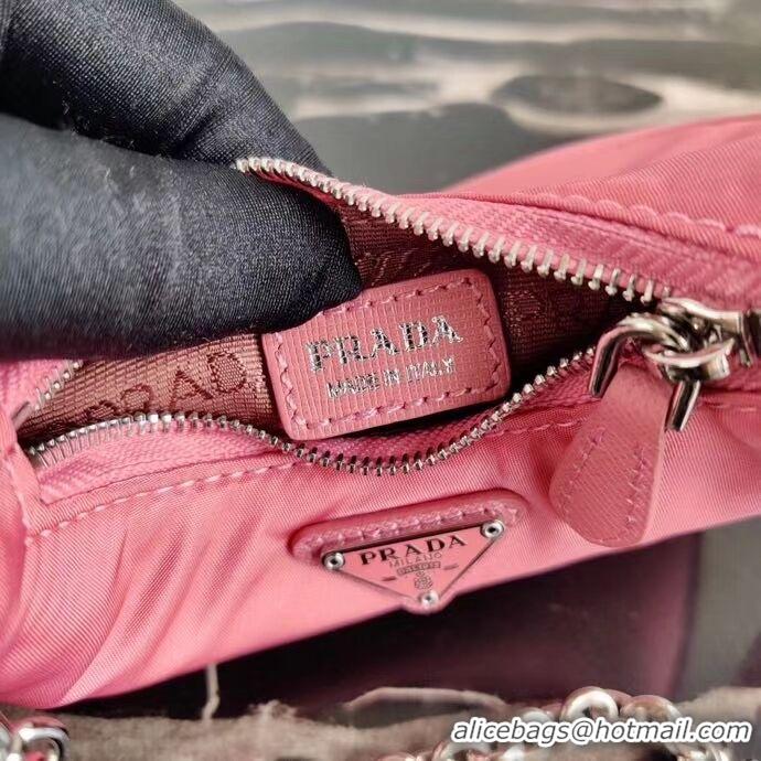 Fashion Luxury Prada Re-Edition nylon mini shoulder bag 1TT122 pink