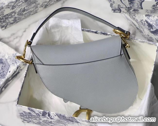 Practical DIOR GRAY STONE SADDLE GRAIN CALFSKIN BAG M0446C