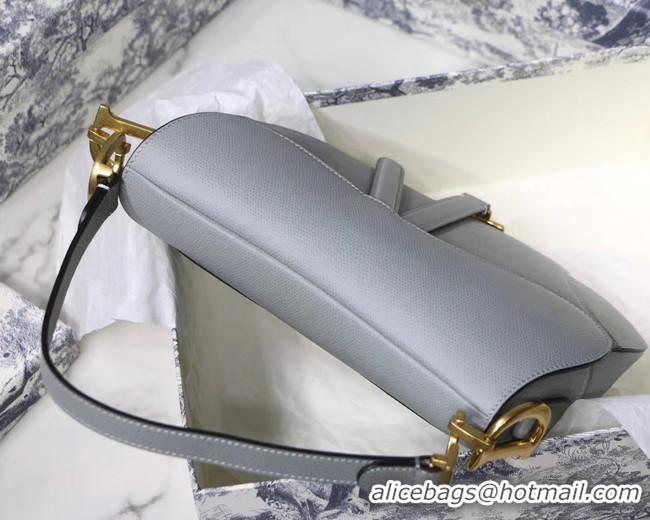 Practical DIOR GRAY STONE SADDLE GRAIN CALFSKIN BAG M0446C