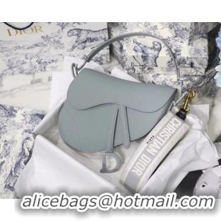 Classic DIOR GRAY STONE SADDLE MATTE CALFSKIN BAG M0446I