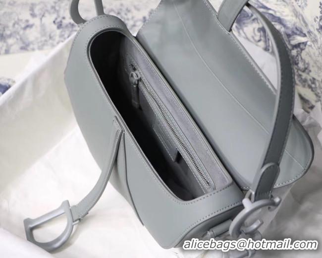 Classic DIOR GRAY STONE SADDLE MATTE CALFSKIN BAG M0446I