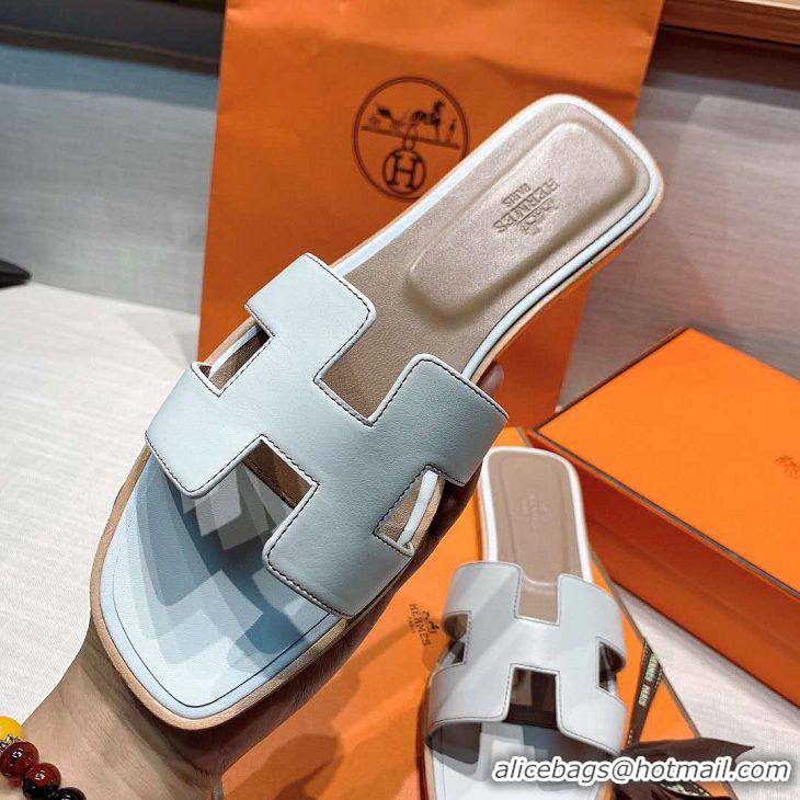 Top Quality Hermes Slipper Sandals in Original Leather H701032 White