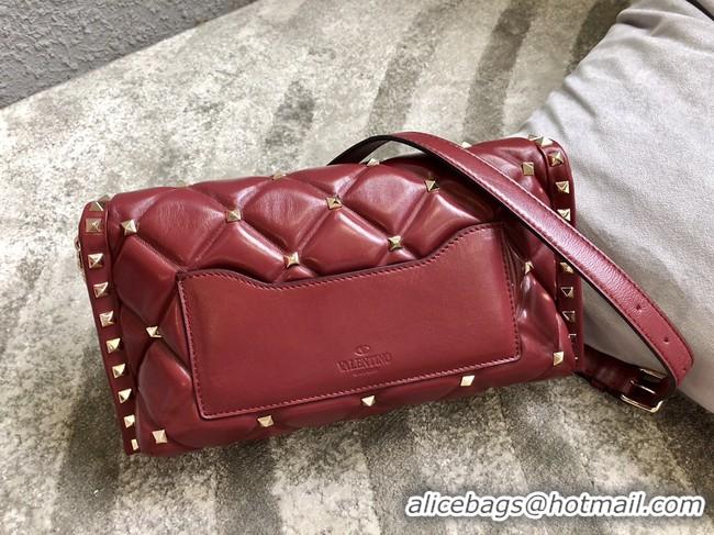 Luxury Classic VALENTINO VLOCK Origianl leather shoulder bag 0053 red