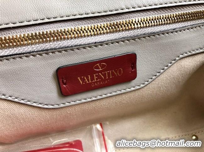 Luxury VALENTINO VLOCK Origianl leather shoulder bag 0053 grey