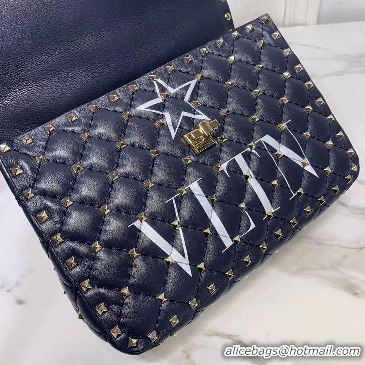 Best Price VALENTINO Origianl leather shoulder bag V0122H Pentagram Black