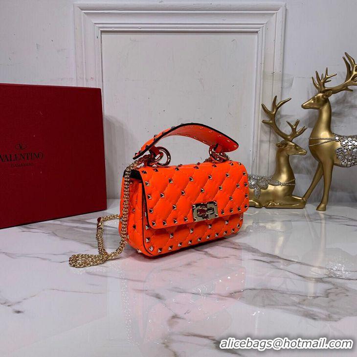 Stylish Valentino Garavani Rockstud Spike Original Leather Bag V0124 Orange