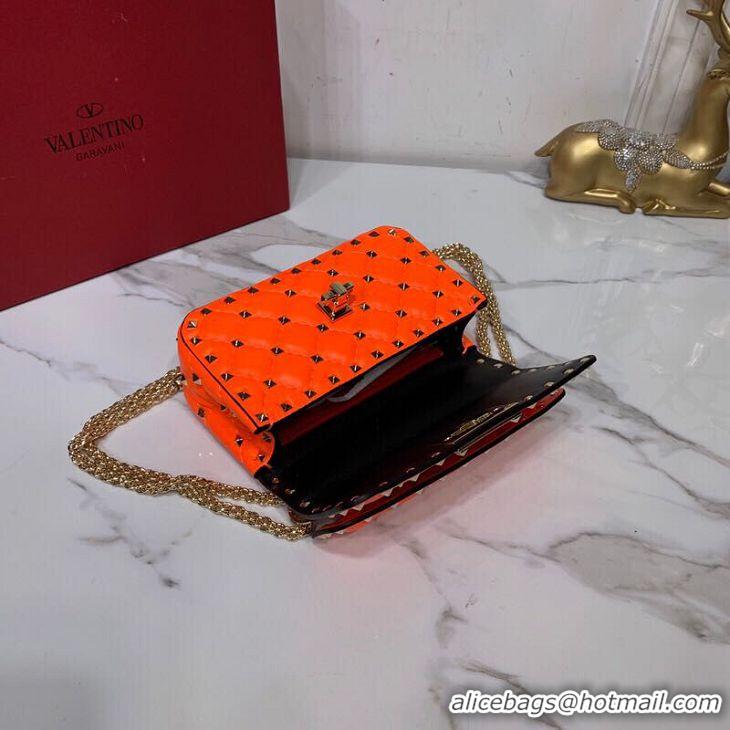 Stylish Valentino Garavani Rockstud Spike Original Leather Bag V0124 Orange