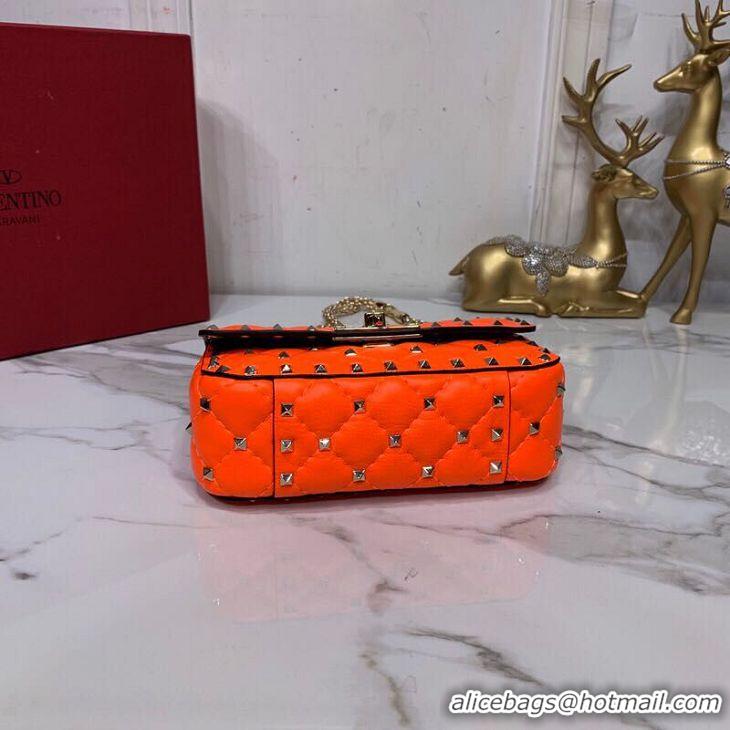 Stylish Valentino Garavani Rockstud Spike Original Leather Bag V0124 Orange