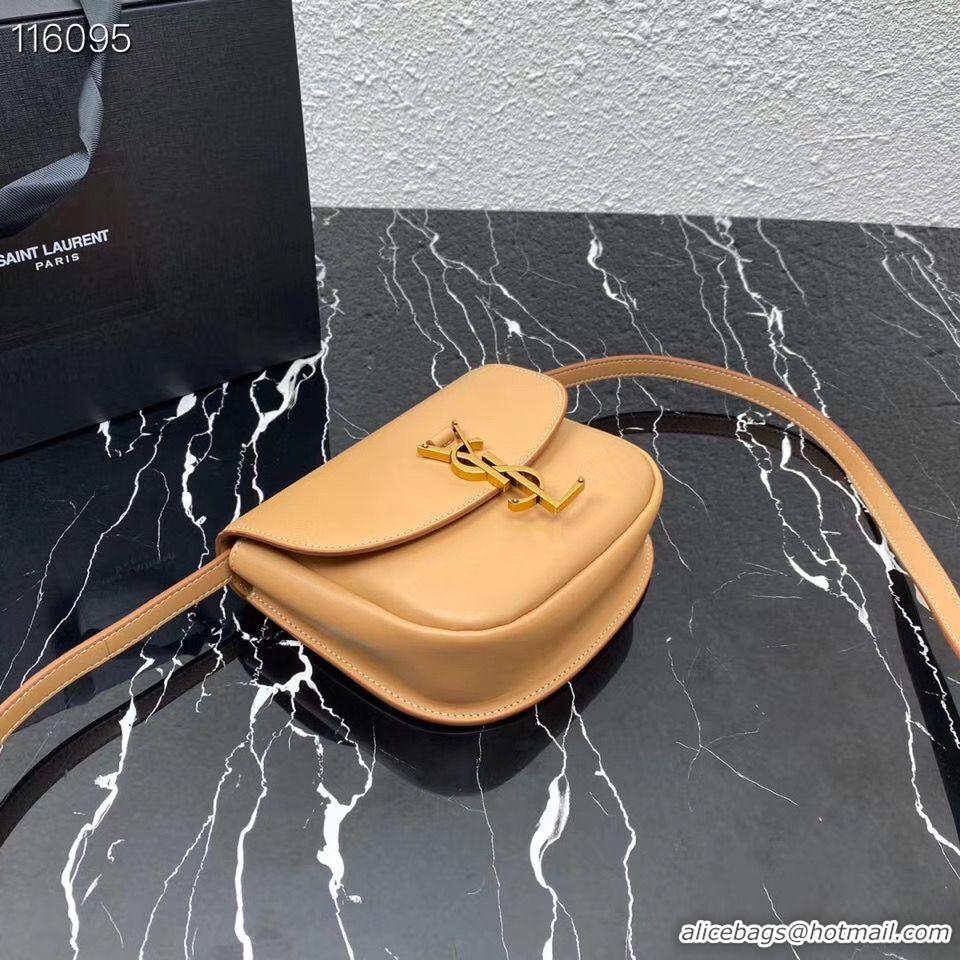 Duplicate Yves Saint Laurent Calfskin Leather Shoulder Bag 619740 apricot