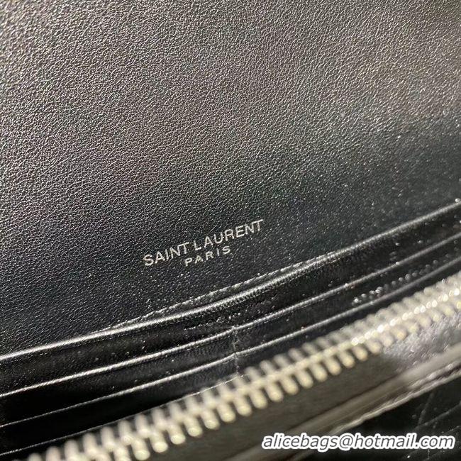 Good Quality Yves Saint Laurent Calfskin Leather Shoulder Bag Y533036A black&silver-Tone Metal