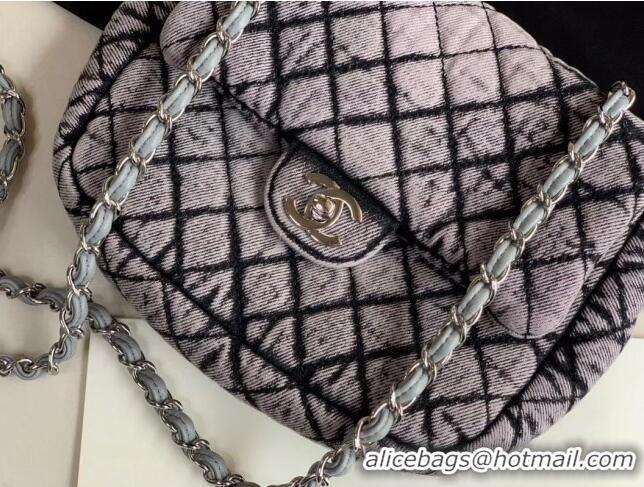 Discount Classic Chanel Quilted Denim Small Flap Bag AS1112 Light Gray 2020