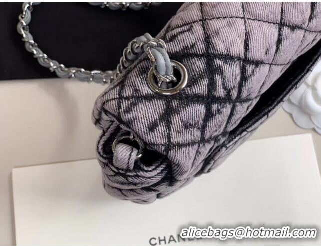 Discount Classic Chanel Quilted Denim Small Flap Bag AS1112 Light Gray 2020