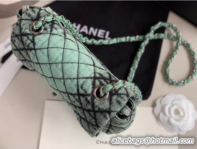 New Design Chanel Quilted Denim Small Flap Bag AS1112 Green 2020