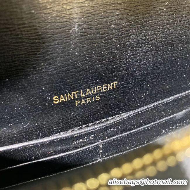 Sumptuous Yves Saint Laurent Calfskin Leather Shoulder Bag Y533036 black&gold-Tone Metal