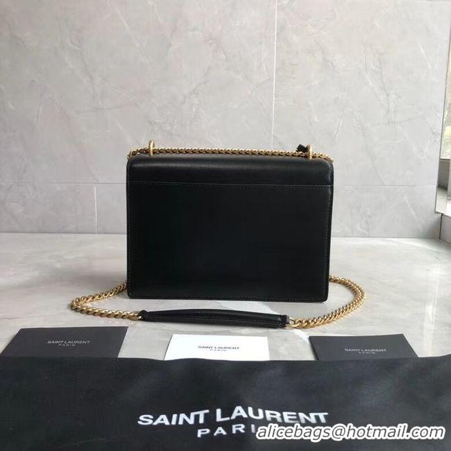 Original Cheap Yves Saint Laurent Calfskin Leather Shoulder Bag Y542206B black&white