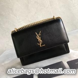 Top Grade Yves Saint Laurent Calfskin Leather Shoulder Bag Y542206B black