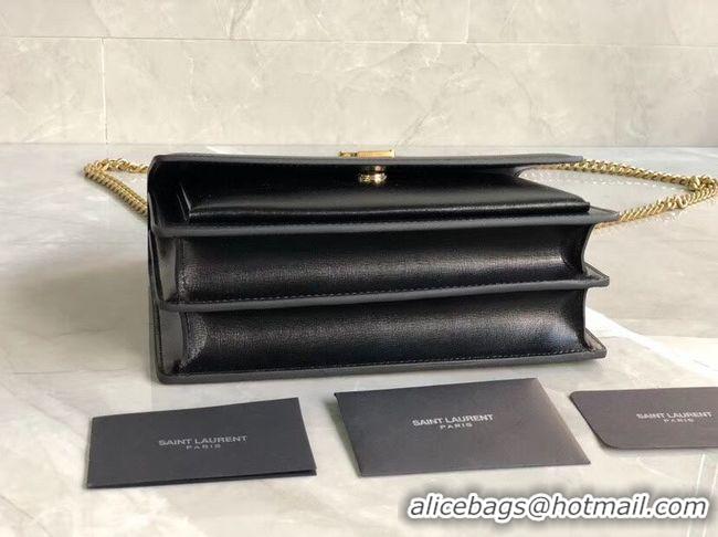 Top Grade Yves Saint Laurent Calfskin Leather Shoulder Bag Y542206B black