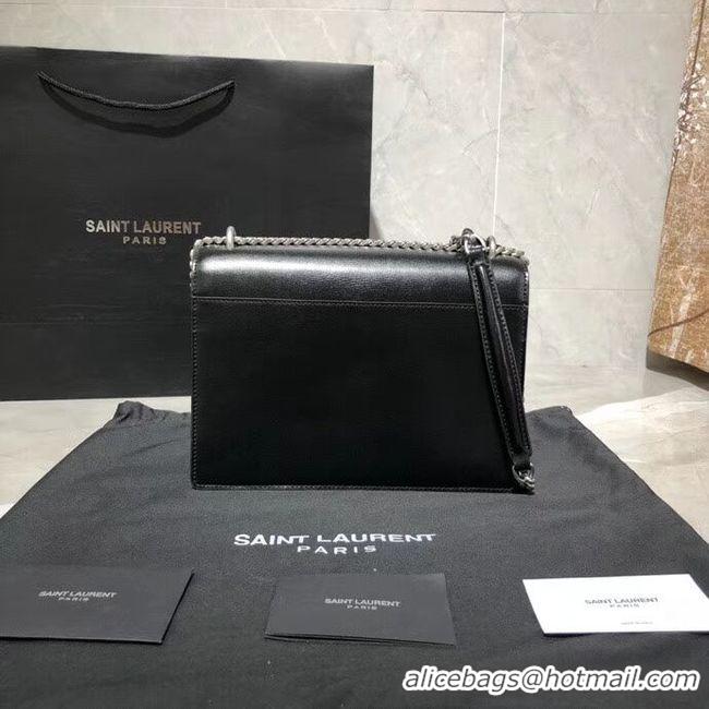 Shop Cheap Yves Saint Laurent Calfskin Leather Shoulder Bag Y542206B black&silver-Tone Metal